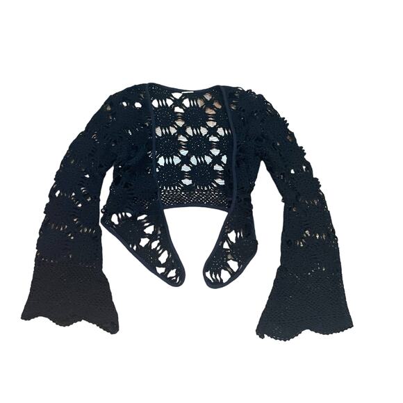 HANDMADE Crochet Cropped Sweater Jacket Sizes S-L - Picture 1 of 6